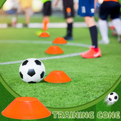 wlilupah 25 Pcs Mini Soccer Cones for Sport Agility Disc Cones Soccer Training for Agility Drills Sports Football Basketball Football Basketball Drills (Orange)