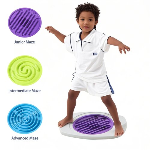 Sttlejura Maze Balance Board Game, Sensory Training Board with Non-Slip Surface & 3 Replacement Maze Board, Durable Board for Early Education & Skill Development Max Load 165 Lbs
