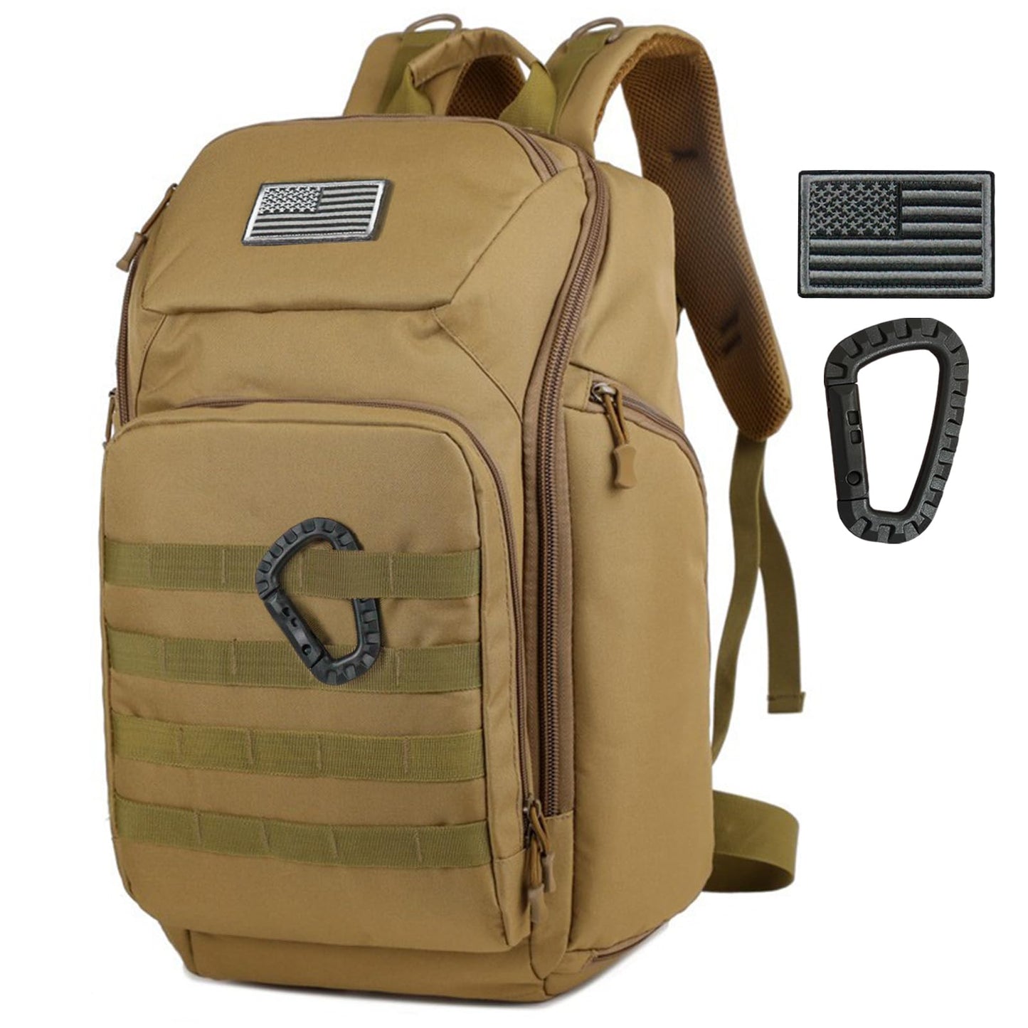 Valinov Tactical Backpack For Men 30L Military Molle Backpacks Army Assault Pack Daypack Hiking Rucksack Bug Out Bag (Tan)
