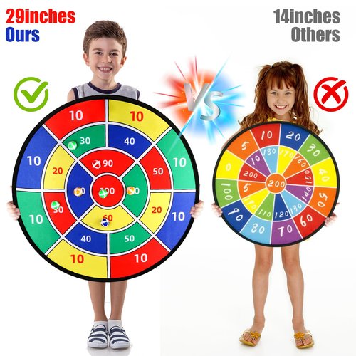 Stocking Stuffers for Kids Boys Daughter Son Birthday 29" Large Dart Board for Kids, Double-Sided Kids Dart Board with Sticky Balls, Indoor Sports & Outdoors Fun Party Play Games Toys