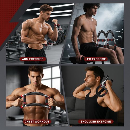 SINOCHIP Adjustable Power Twist Arm Trainer (30-120 lbs), Arm Trainer for Men、Chest Workout Equipment, Anti-Bending Spring No Deformation, Portable Upper Body Home Fitness Equipment, Unisex