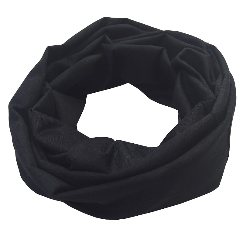 Neck Gaiter Face Mask Bandana for Dust Wind Sun Protection - Black (Variation: Black)