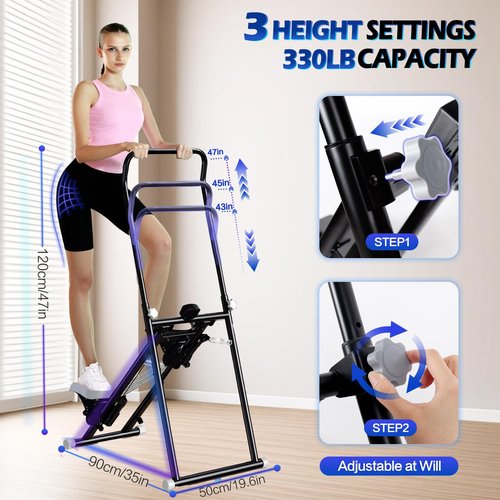 Vyrelis Stair Stepper with 3-Level Adjustable Resistance, Foldable Stair Climber & Vertical Climber for Home Workout,Full Body Cardio Exercise Equipment for Home Gym