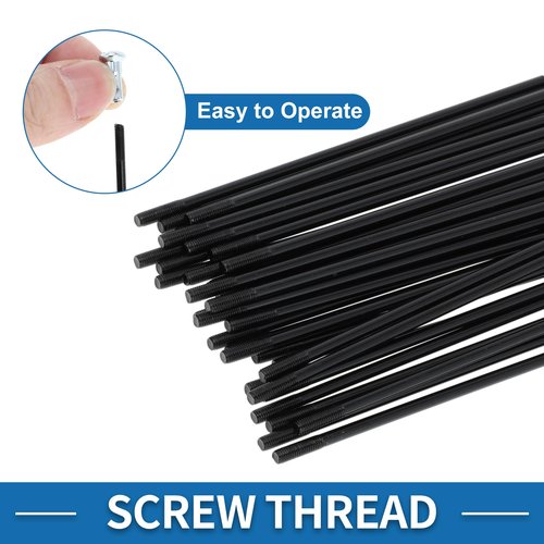 A ABSOPRO Bicycle Spokes 12G 160mm Length Bike Wheel Spokes Carbon Steel Black 1 Set