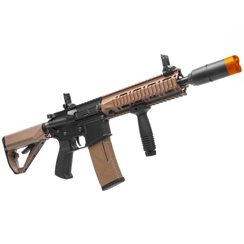 Arcturus Tactical LWT MK-II CQB 10" Polymer- Electric Full/Semi-Auto/2rd-Burst/3rd-Burst/Binary/Ramping Airsoft AEG Sport SE Starter Pack Black-Tan with Battery and Charger