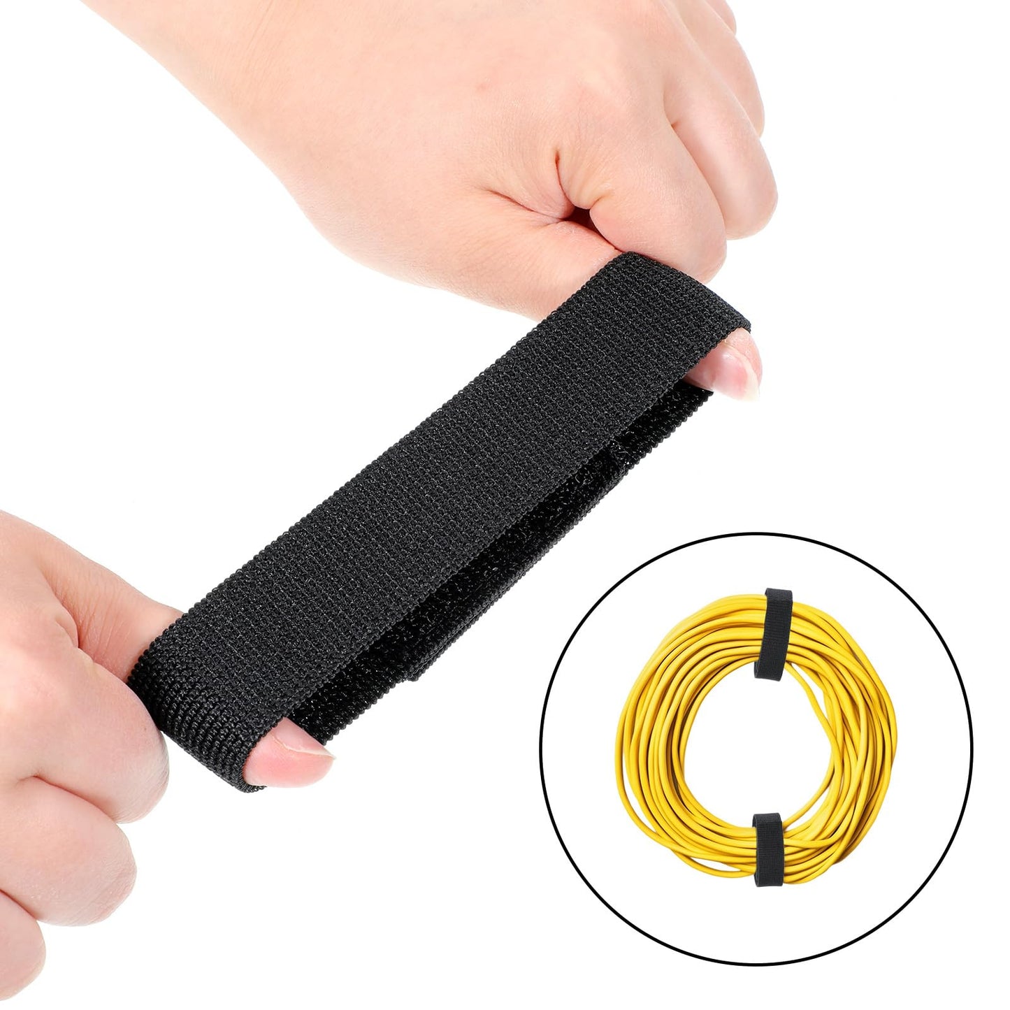 JIYIN 8 Pcs Cowboy Boot Straps, Ankle Strap Elastic Boot Blousers Black Adjustable Blousers with Hook and Loop for Gardening, Hiking, Cycling, Fishing, Hunting, Outdoor Activities