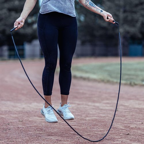 Elite Jumps - Do Hard Things 1” Beaded Jump Ropes - Strong & Durable Materials - Resize & Adjust - Fitness & Cardio Training - Improve Rhythm, Speed, Agility - Black/Black
