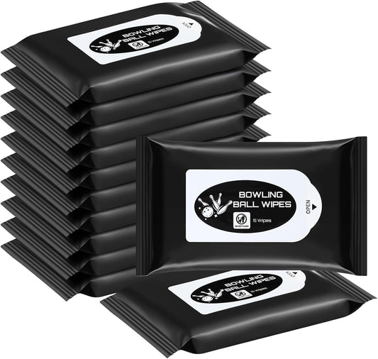 12 Pack Bowling Ball Cleaning Wipes Cleaner Kit Bowling Wipes to Wipe Off Ball Accessories 5 Per Pack