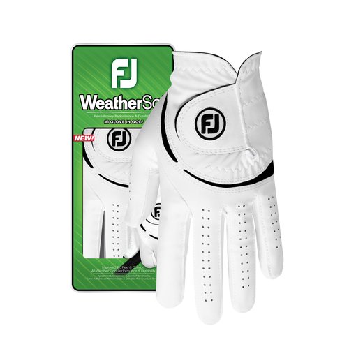 FootJoy Women's WeatherSof Golf Glove, White, Medium, Worn on Left Hand