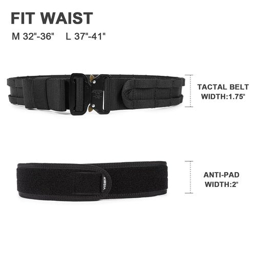 VISMIX Tactical Anti-Slip Pad Inner Belt with Loop System - Compatible for MOLLE Battle Belts Equipped with Outer Hook Fasteners