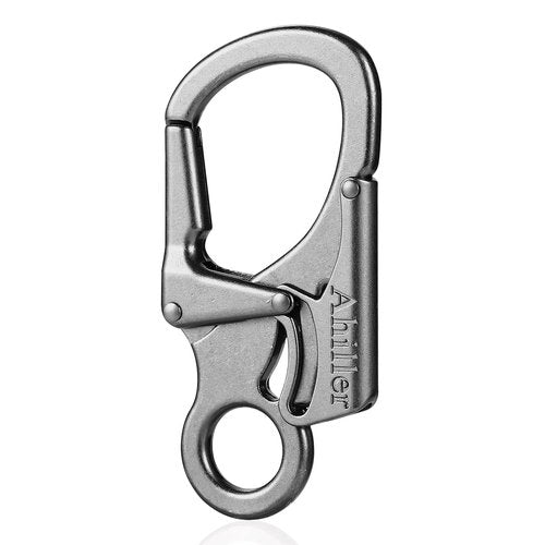 Ahiller Carabiner Clip, Double Anti-Misopening Locking Design, 3" Zinc Alloy Heavy Keychain for Outdoor Camping Hiking, Key Ring Clip (Gunmetal-1P)