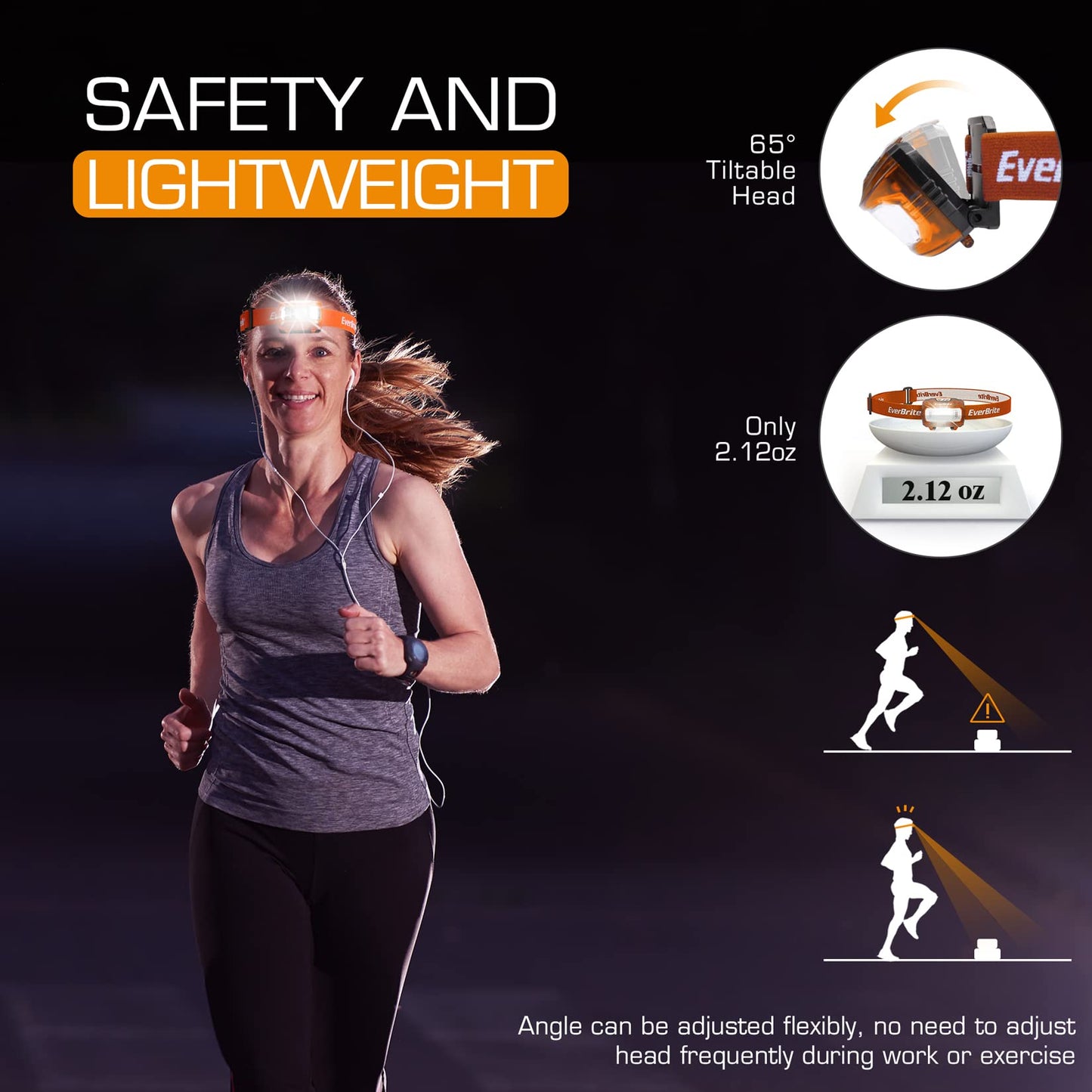 EverBrite Headlamp, 5 Pack LED Head Lamp for Kids & Adults, Red Light