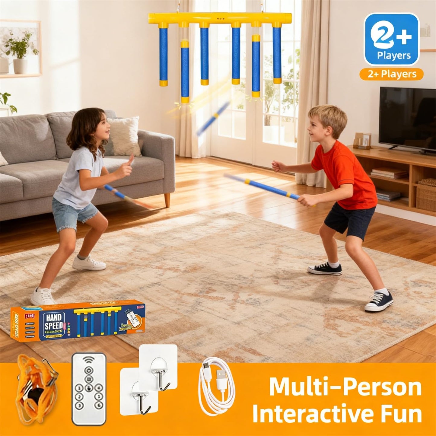 FOLENZU Reflex Sticks, Reflex Game, Drop Stick Game, Reaction Time Training, 3-Speed Reflective Drop Stick Games for Home, Office & Team Activities