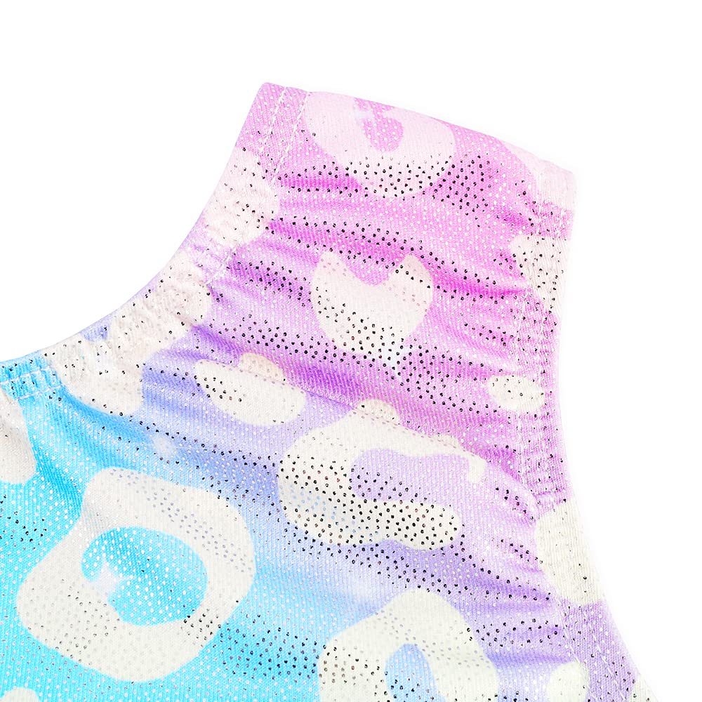 HOZIY Gymnastics Leotards for Girls With Shorts Size 8-9 9-10 8-10 Year Old Fancy Blue Pink Purple Leopard Tumbling Outfits Dance Clothes Body Gimnasia Nina