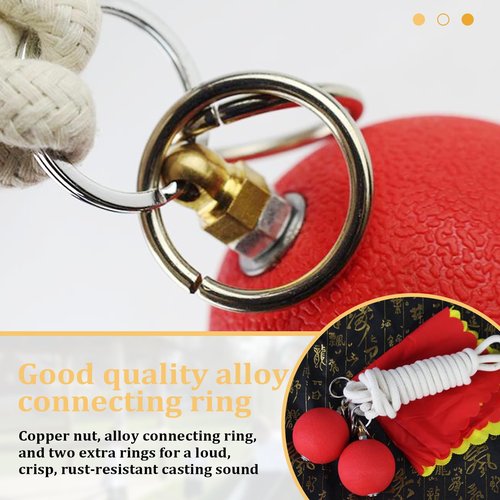Xanadued Rope Dart Meteor Hammer, Rubber Throw Weight, Shoulder Reliever Ball Swing Exerciser Kit, Kung Fu Training Equipment (2 balls）