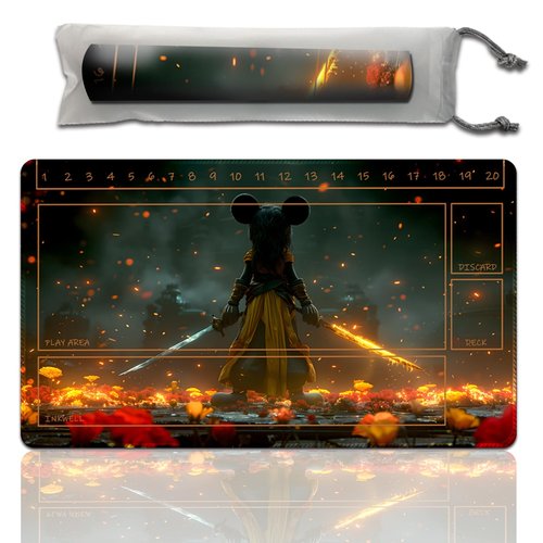 Lorcana Playmat for TCG Trading Card Games,Gamemat 23.6 inches by 13.7 inches, The Bottom of The Game is Non-Slip, with Auxiliary Combat Frame Suitable for Beginners (15,Auxiliary box1)