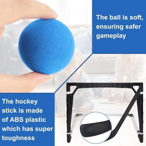 Knee Hockey Set, Full Court Mini Hockey Sets -106x96 in, Easy to Assemble and Disassemble, Very Durable and Reusable, Intense Confrontation, Stable and Firm, Mini Hockey Net