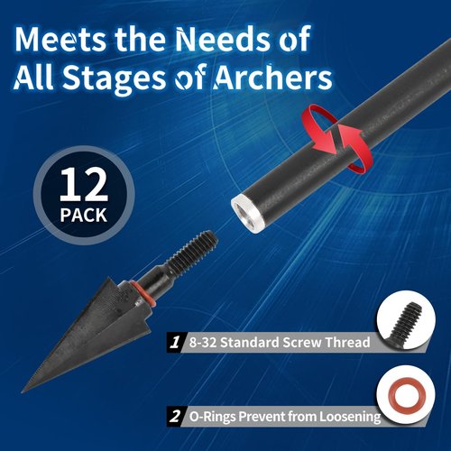 SOPOGER 12pcs Traditional Archery Broadheads - 100/125 Grain Turkey Broadheads Arrow Tips Carbon Steel Field Tips Hunting Arrowheads for Recurve Compound and Crossbow (100grain Swallow-Tailed)