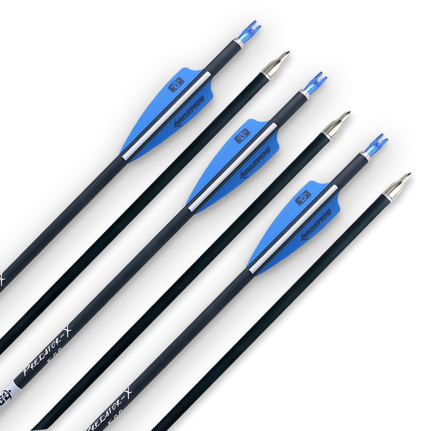 BOWSOUL 31Inch Carbon Arrows for Target Practice Hunting Arrow with Removable Tips for Compound & Recurve Bow(Pack of 12) (Blue White)