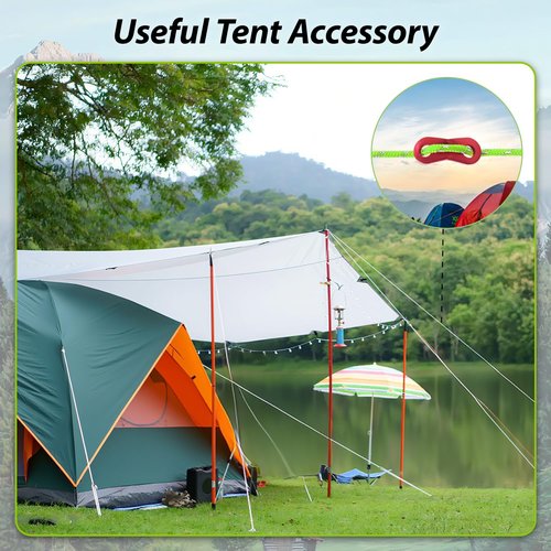 CONBOLA 6 Pack 5 mm Guy Lines Ultralight Tent Cords with Aluminum Adjuster Tensioner Outdoor Camping Guylines Ropes for Tent Tarp, Canopy Shelter, Climbing, Hiking Backpacking Gear