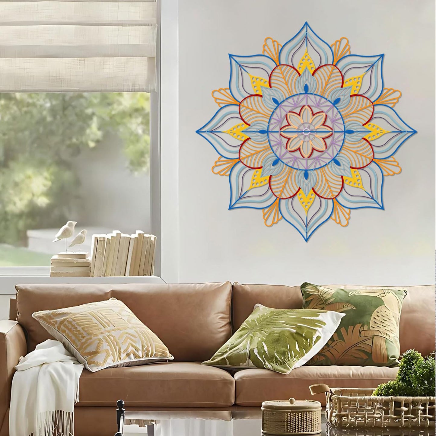 Resama Large Metal Mandala Wall Decor, Unique Lotus Flower Wall Art, Suitable for Office and Home Indoor and Outdoor Decoration