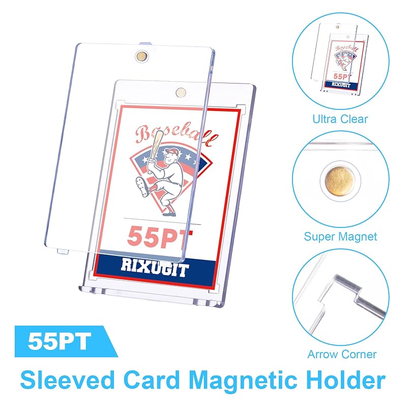 25-Pack 55pt Magnetic Card Holders for Sleeved Cards – Variation of THIS listing: 25ct 55PT Sleeved Card Holder
