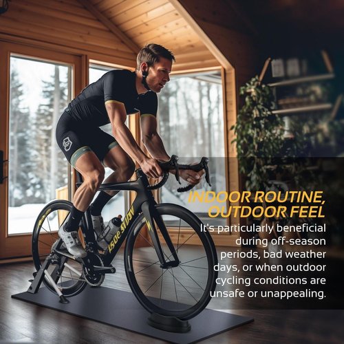Flexzion Bike Trainer Front Wheel Block - Sturdy Molded Plastic Bicycle Stabilizing Leveling Block Support for Indoor Turbo Trainer Bike Stationary Resistance Training Exercises