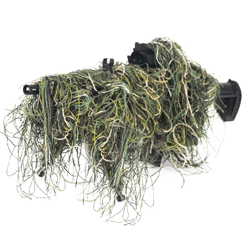 Woodland Ghillie Rifle Cover Wrap with Elastic Strap 4ft (120cm) - GUGULUZA