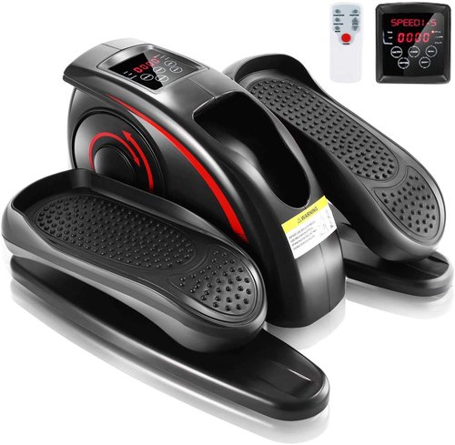 Under Desk Elliptical Machine, Electric Seated Pedal Exerciser, Mini Elliptical Machines for Seniors, LCD Display Monitor, Remote Control, Leg Exerciser for Home