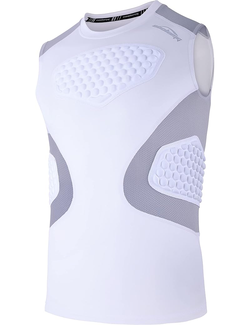 Youth Chest Protector for Baseball, Softball, Football, Lacrosse - White, Medium