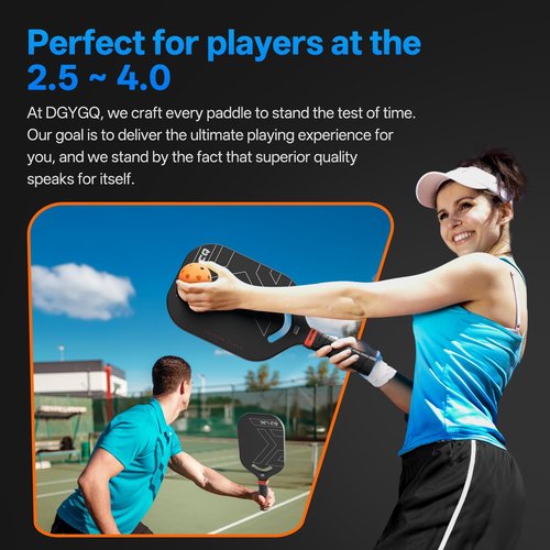 DGYGQ Pickleball Paddles, Carbon Fiber Pickleball Paddle with a 13mm Polypropylene Honeycomb Core, Increased Power for Ultimate Spin & Consistency