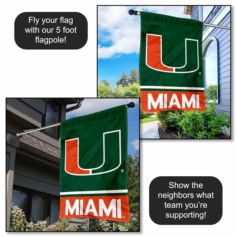 Hurricanes House Flag Banner 30x40 in - Double-Sided Screen Printed University Logo