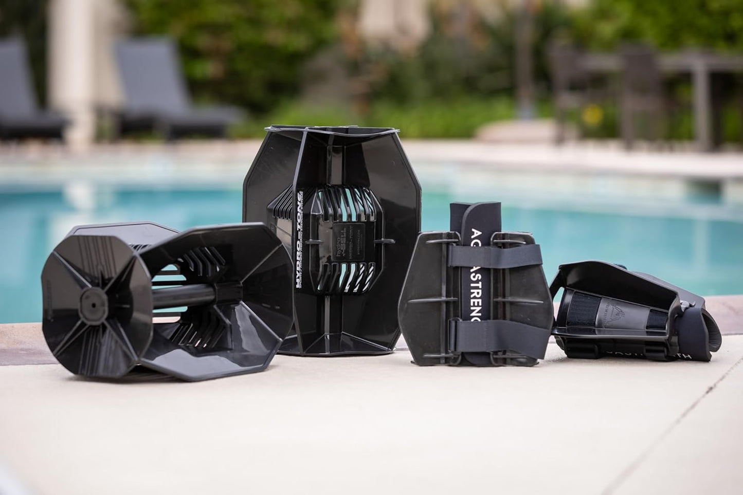 Hydro-Tone Total Body Pool Weights for Water Exercise | Isokinetic Functional Water Weights | Build Muscle - Easy on Joints | Aquatic Pool Weight | Quick Start Guide