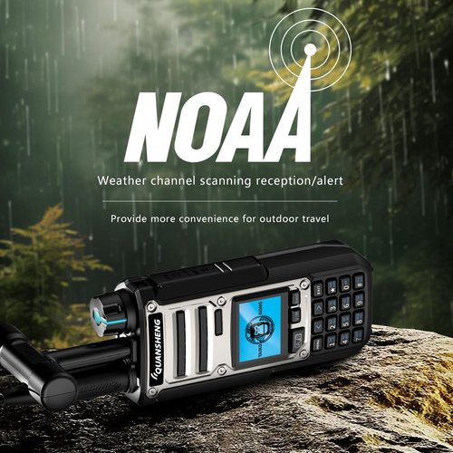 Quansheng UV-TK118 Dual-Band 10W High-Power Walkie Talkie with NOAA Weather Alerts | 999 Programmable Channels, Voice Prompts, USB-C Fast Charging | Rugged for Outdoor, Emergency & Group Use