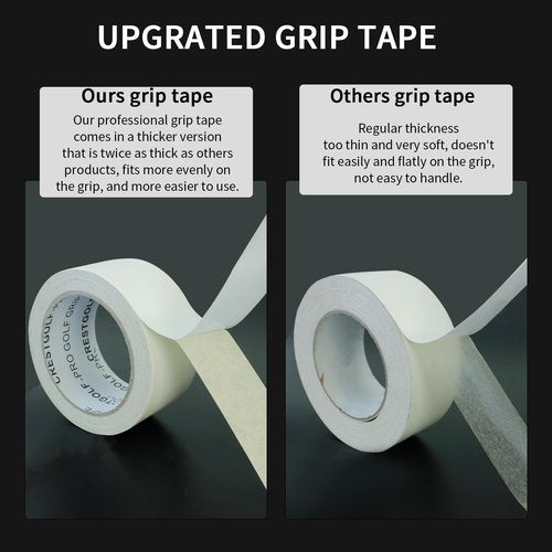 Crestgolf Golf Grip Tape Roll 2" x 18 Yards, Premium Solvent Activated Double Sided Adhesive Strips for Regripping Golf Clubs, Upgrade Double Sided Tape