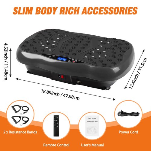 ALSO GO Vibration Plate Exercise Machine, 120-Level & 3 Workout Modes Vibration Board for Weight Loss/Lymphatic Drainage, 330lbs Capacity with Resistance Bands, Full Body Platform for Home Fitness