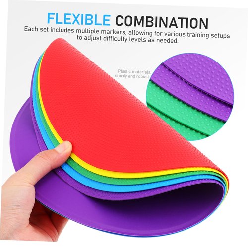Happyyami 6pcs Logo Plate Speed and Agility Training Shaped Soccer Cones for Sports Training Agility Dots Gym Training Floor Markers Foam Drills Poly Spots Floor Dots Spot Markers Small