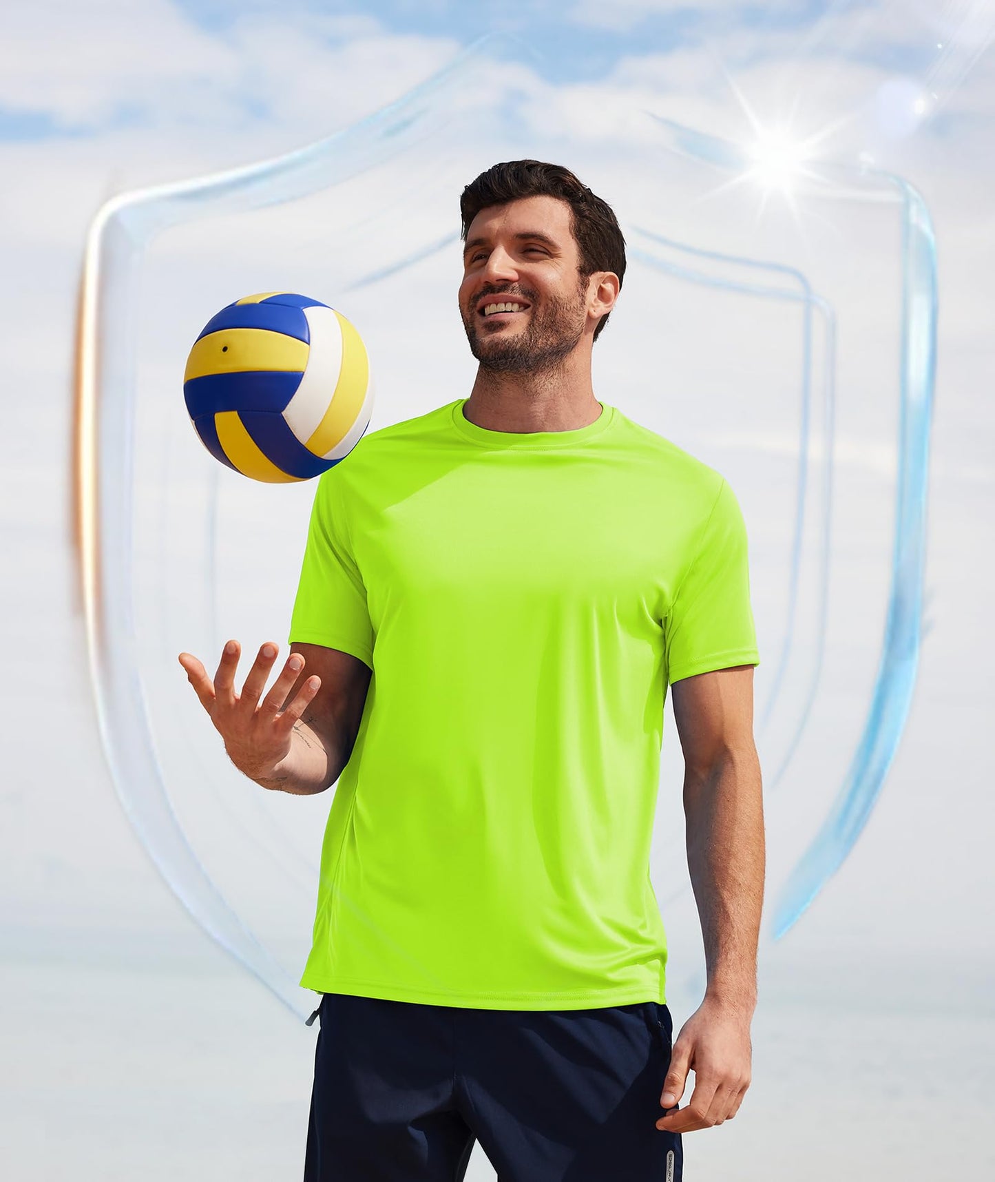 WENTTUO Workout Mens Shirts Swim Shirt Causal Running Shirts Men Short Sleeve Fast Dry Gym Shirt Cooling Mens Pack Short Sleeve T-Shirts