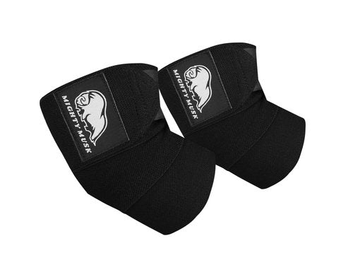 Flexible 40-inch elbow compression strap and joint support brace for bench press, powerlifting, and pressing - Weightlifting Elbow Wraps (One Pair)