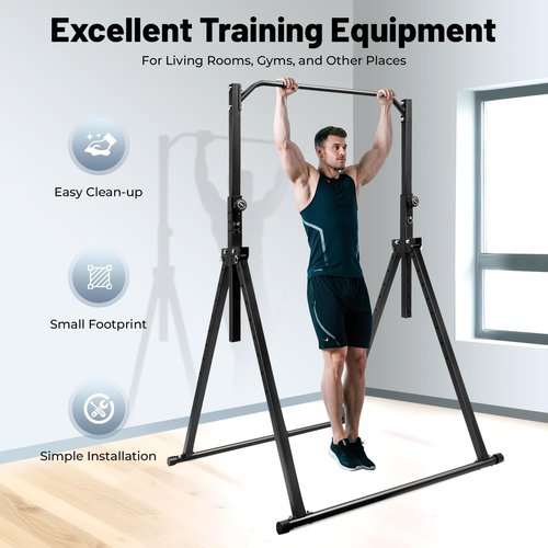 BEACCOSS Foldable Pull Up Bar - Adjustable Height Power Tower & Dip Station - Multifunction Fitness Equipment for Home Gym