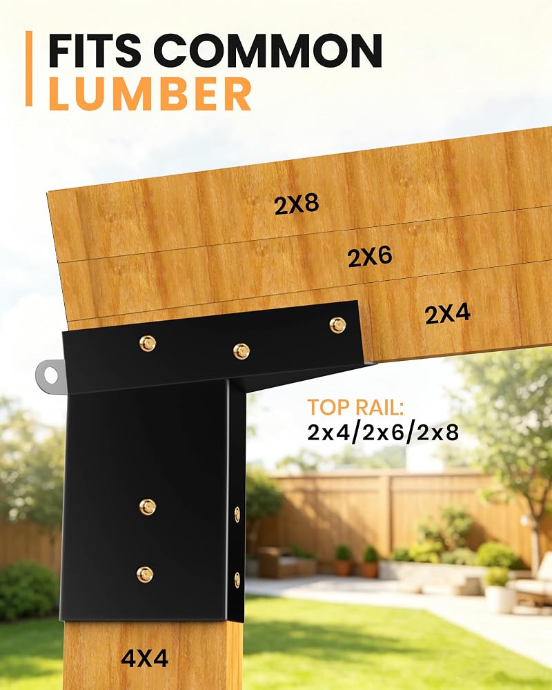 Heavy Duty 4x4 Deer Stand Brackets – 4 Pack Steel Corner Mounts for Hunting Blind Platform