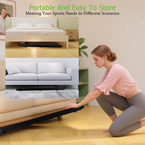 Cyclerade Walking Pad Treadmill, Portable, Remote Control, App Data Link, Compact Design for Home Office