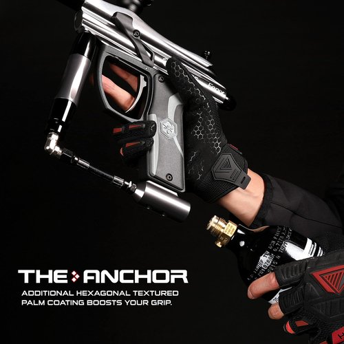 Glove Station Hyper-Fit Tactical Shooting & Work Gloves - Red, Medium - 2 Fingerless Design Paintball & Airsoft Gear for Men with Outstanding Grip for Combat, Hunting, Shooting, & Work
