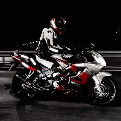 AOZUO 10Pcs Retro Reflective Stickers, Motorcycle Helmet Stickers Black Reflective Tape Night Visibility Reflectors Bicycle Reflective Sticker for Scooters Bike Stroller