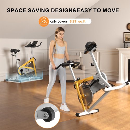 Exercise Bikes for Home,Indoor Cycling Bike with Adjustable Magnetic,Brake Pad Resistance Silent Belt Drive,330lbs Weight Capacity &Upgraded Version Seat for Home Cardio&Weight Loss(Classical Exercise Bikes Plus)