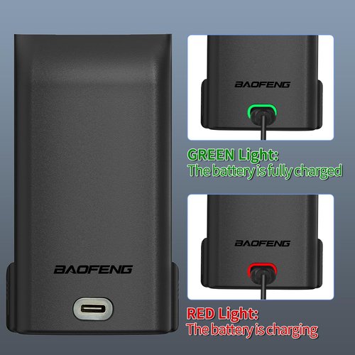 BAOFENG UV-32 Radio Battery 2500mAh USB-C Charging Rechargeable Battery Compatible with UV-32 DM-32 Walkie Talkie High Capacity with Type-C Charging Cable,1Pack