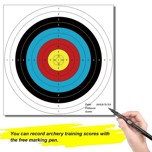 Archery Targets Paper for Backyard,30pcs Bow Arrow Targets for Hunting & Archery Targets,Target Practice Accessories(Standard Archery,16x16 in,10 Rings)