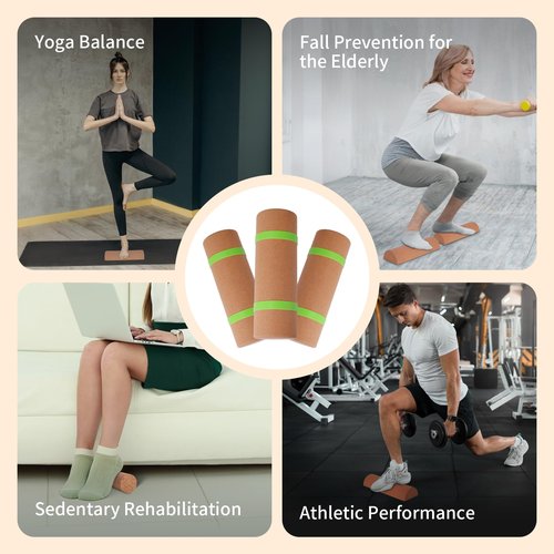 Craftspire Cork Balance Board Ankle Stability Trainer, Textured Natural Cork Foot Strengthener for Mobility Support and Fall Protection, Balance Board for Foot Function