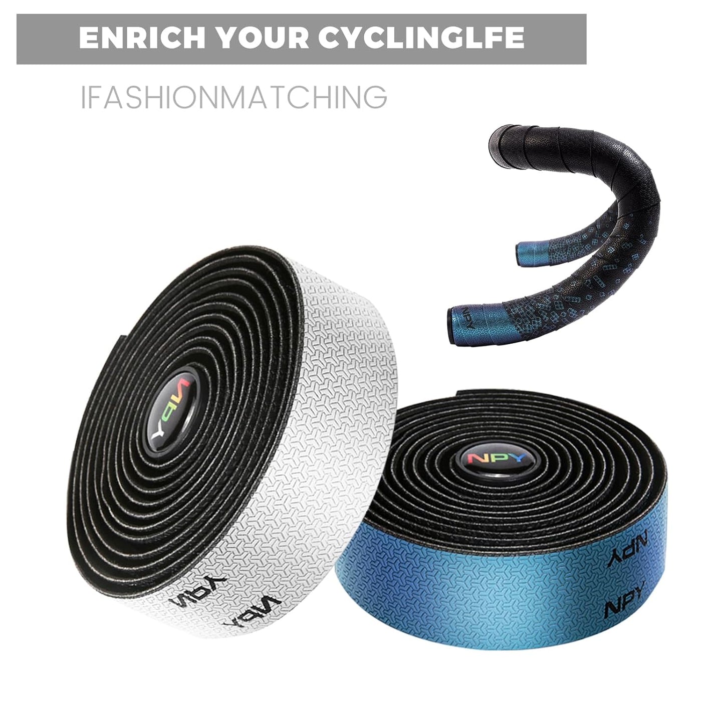 2pcs Bicycle Bar Tape, Bike Handlebar Tape, Road Bicycle Handlebar Tape, Cycling Grip Tape, with 4pcs Handlebar End Plugs, Soft Comfortable, Wear Resistant, Black