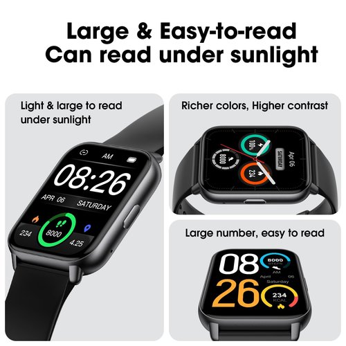 EURANS Smart Watch No App/Phone Required, Long Battery Life Fitness Tracker Watch,HD Screen, Waterproof Activity Tracker with Step Counter for Walking, Pedometer, Calories Tracker for Men Women